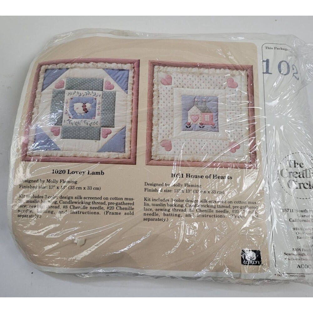 House Of Hearts Candlewicking Quilt Craft Kit Sewing Vintage 1989 Creative